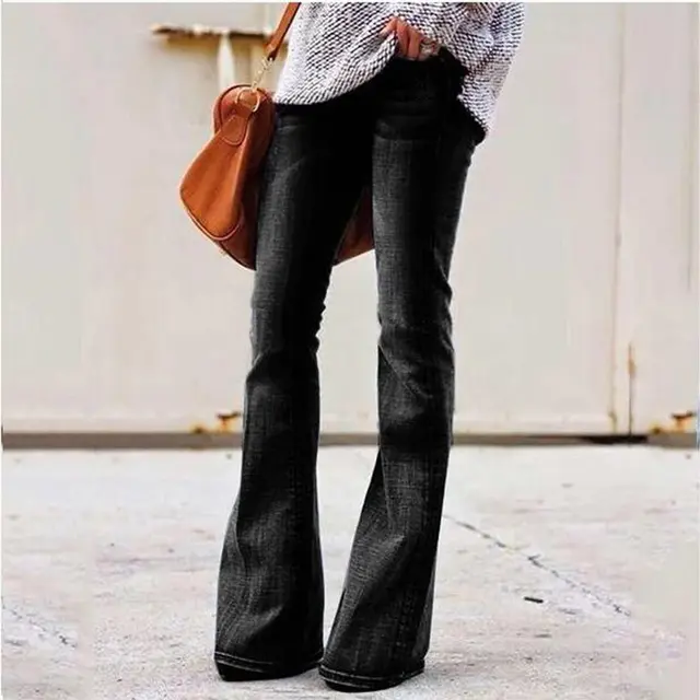 Fashion Casual Ladies Jeans Slim Slimming Black - Shop at LoveMi