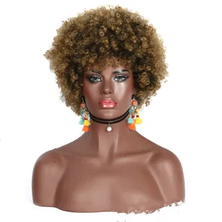 African Small Curly Afro Wig Headgear - Color E