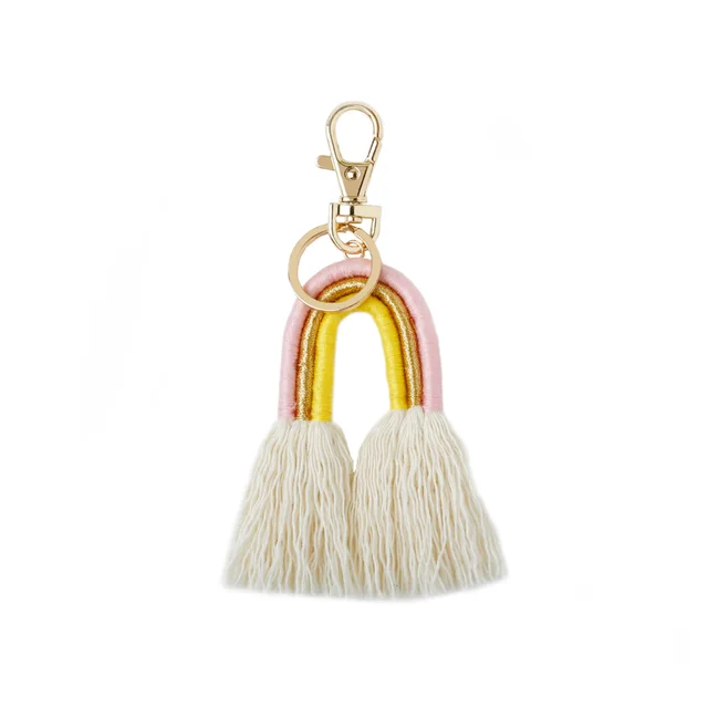 Personality Creative Jewelry Pendant Bohemia Europe And America Tassel Jewelry Pendant Hand woven Rope Knot Bag Keychain J - Shop at LoveMi
