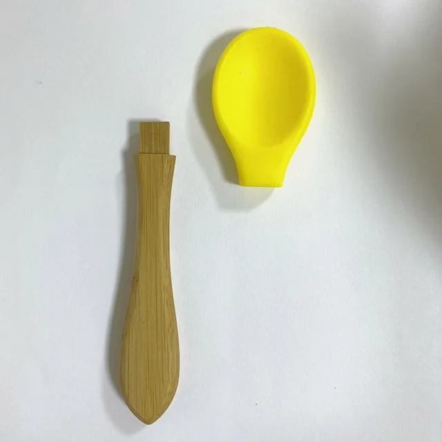 Silicone Baby Bamboo Spoon Yellow - Shop at LoveMi