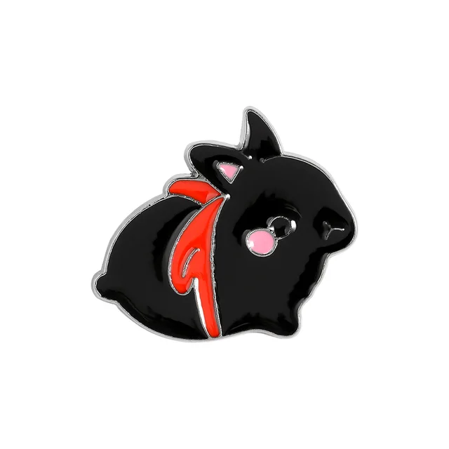 Black And White Rabbit Pin Bag, Clothing Lapel Pin, Button Badge, Cartoon, Jewelry, Gifts For Best Friends - Shop at LoveMi