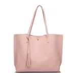 Handbag Soft Leather Bucket Bag Casual Shoulder Messenger Bag - Pink