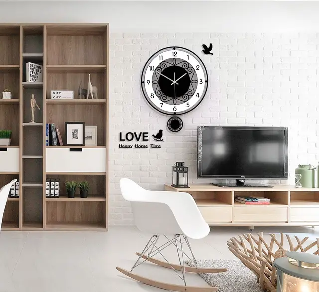 Nordic Wall Clock Living Room Creative Modern Minimalist Atmosphere Silent Clock European Fashion Art Deco Quartz Clock Big - Shop at LoveMi