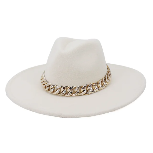 The United States New Autumn And Winter Big Brim Peach Heart Top Fashion Woolen Hat Beige - Shop at LoveMi