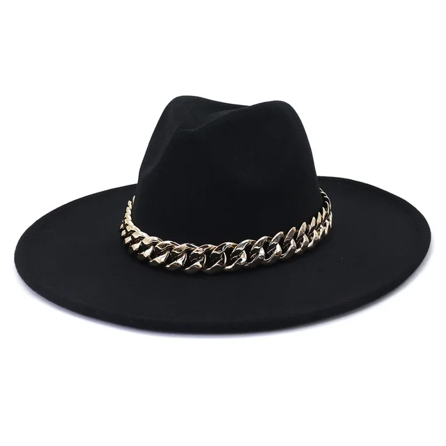 The United States New Autumn And Winter Big Brim Peach Heart Top Fashion Woolen Hat Black - Shop at LoveMi