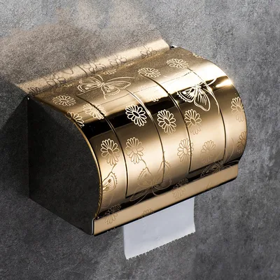 Stainless Steel Paper Towel Holder Box Waterproof Paper Towel Holder Toilet Toilet Paper Holder K203 Golden Butterfly - Shop at LoveMi