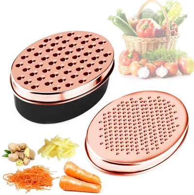 Rose Gold Brass Double sided Cheese Planer Oval Box Cheese Planer Vegetable Planer Lunch Box Planer Grater Rose Gold - Shop at LoveMi