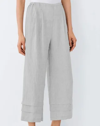 Summer Trousers Wide-leg Casual Pants Beach Solid Color Straight-Leg Pants - White