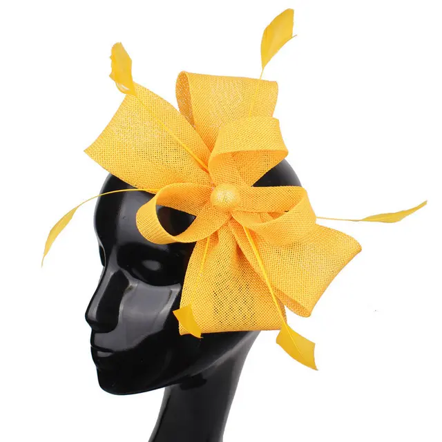 Ladies And Ladies Banquet Ball Hair Accessories Linen Headdress European And American Style Yellow - Shop at LoveMi
