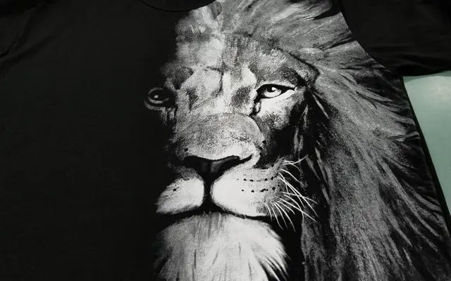 Extra Large Men's Fatty Short Sleeve T shirt Plus Size Plus Oversized Half Sleeve Loose Tide Plus Size 8XL Lion Black - Shop at LoveMi