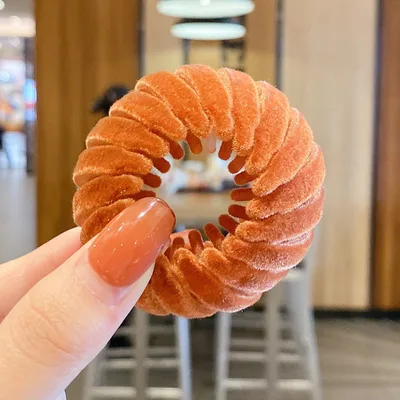 Women Hollow Hair Circle High Horsetail Artifact Fixed Coiler Hairpin Horsetail Headdress Fashion Hair Accessories Caramel - Shop at LoveMi