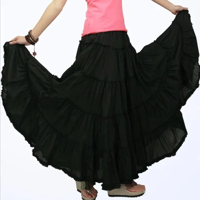 Half Length Skirt Female Summer A Line Skirt High Waist Skirt Black - Shop at LoveMi