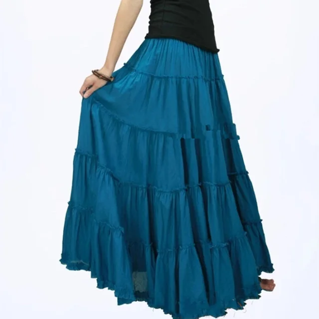 Half Length Skirt Female Summer A Line Skirt High Waist Skirt Lake Blue - Shop at LoveMi