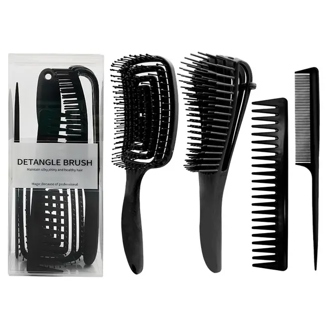 Eight claw Comb Multifunctional Comb Set Hollow Hairdressing Styling Black - Shop at LoveMi