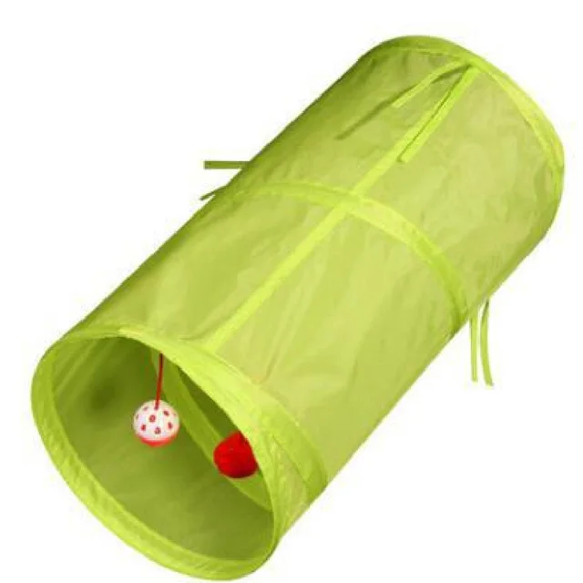 Pet Puzzle Cat Toy Collapsible Cat Tunnel Ringing Paper Cat Passage Green - Shop at LoveMi