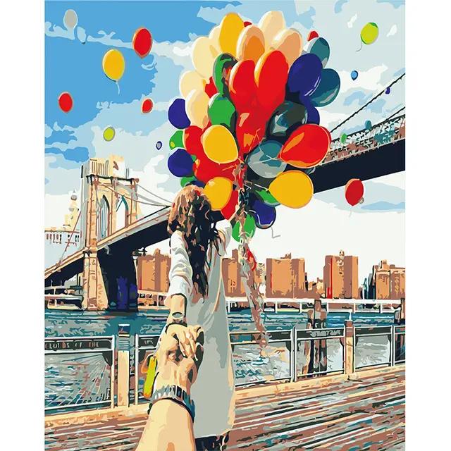 Digital Oil Painting DIY Coloring Cross border Digital Painting Foreign Trade Adult Landscape Custom Digital Oil Painting 2Style - Shop at LoveMi