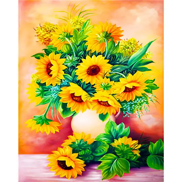 Adult Digital Oil Painting Of Flowers And Butterflies In Vases A13A - Shop at LoveMi