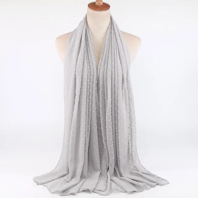 Chiffon folk style ball scarf Light Grey - Shop at LoveMi