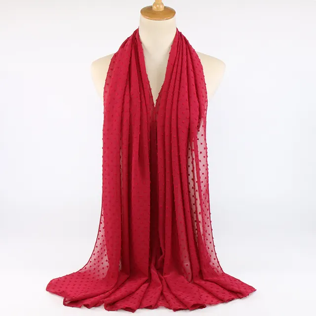 Chiffon folk style ball scarf Red - Shop at LoveMi