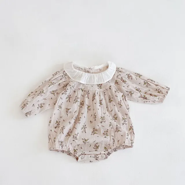 Babyx Bodysuitsx Newbornx Bebesx Girlx Floralx Jumpsuitsx Casualx Beige - Shop at LoveMi