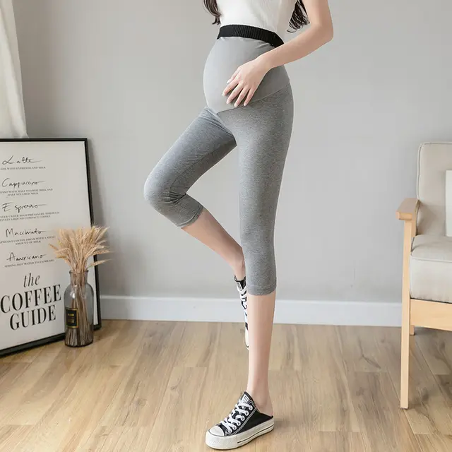 Maternity Summer Thin Maternity Cropped Trousers Dark Grey - Shop at LoveMi