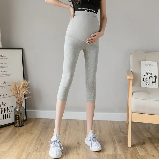 Maternity Summer Thin Maternity Cropped Trousers Light Grey - Shop at LoveMi