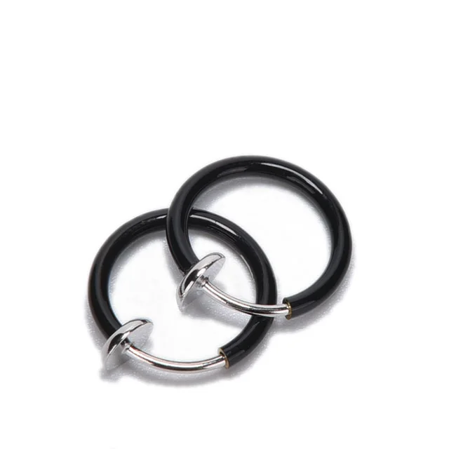 Spring Ear Clip Nose Clip Student Fake Earrings Fake Nose Ring Popular Jewelry Black - Shop at LoveMi