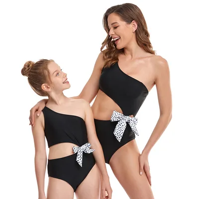 Hi Fish Parent child One piece Swimsuit Black - Shop at LoveMi