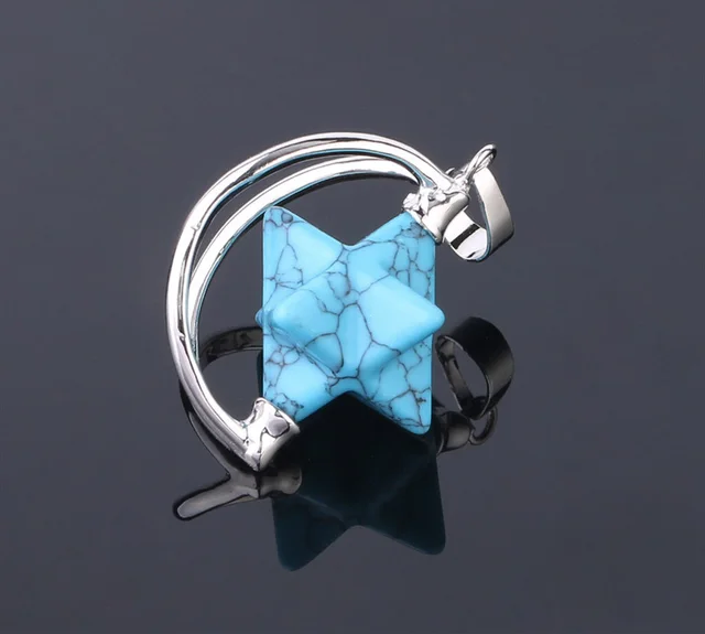 Merkaba Six Pointed Star Pendant Blue Pine - Shop at LoveMi