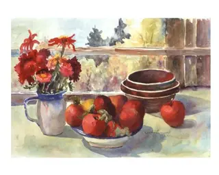 Autumn Window - DIY Painting By Numbers Kit - No Frame