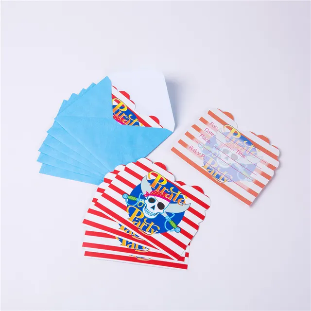 Birthday Disposable Tableware Pirate Theme Set Prom Decoration Supplies Invitation Card - Shop at LoveMi