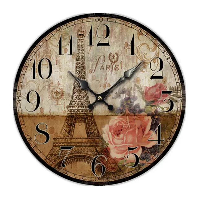 Creative Wooden Wall Clock European Tower Creative Home Clock Living Room Bedroom Wall Clock Explosion Models White - Shop at LoveMi