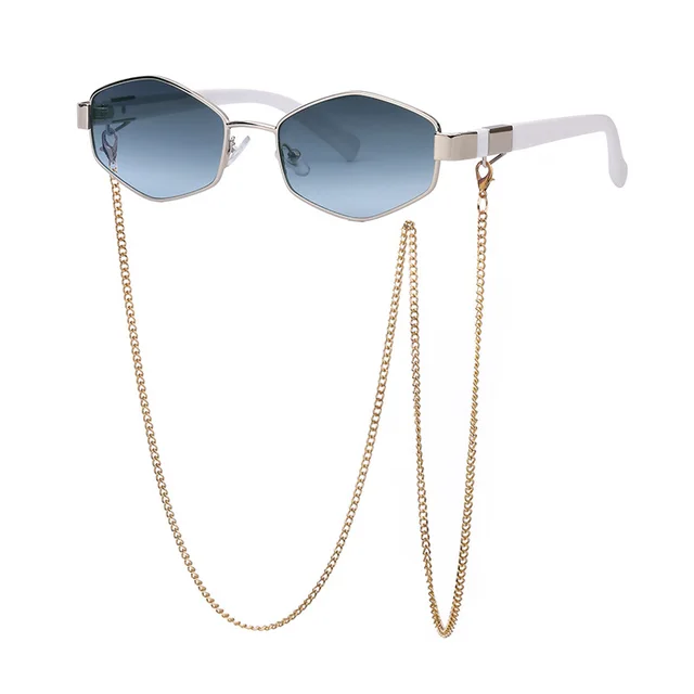 Fashion Chain Irregular Frame Sunglasses - Shop at LoveMi