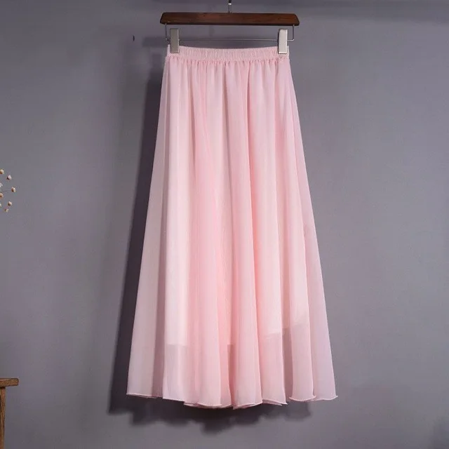 Half Length Skirt Spring High Waist Plus Size Chiffon Skirt Lotus Color - Shop at LoveMi