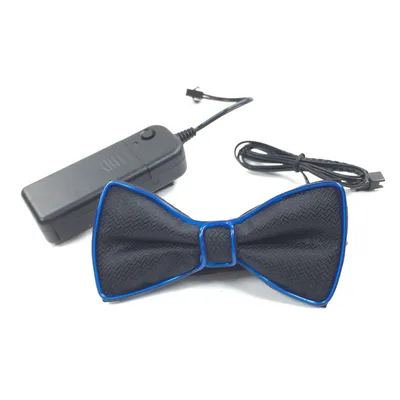 Battery Powered LED Light Up EL Mens Bow Tie Necktie for Halloween Wedding Party DC3V Blue - Shop at LoveMi