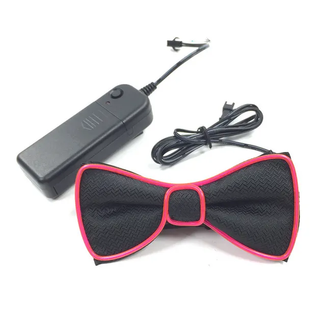 Battery Powered LED Light Up EL Mens Bow Tie Necktie for Halloween Wedding Party DC3V Red - Shop at LoveMi