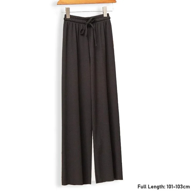 Ice Silk Wide leg Slimming Casual Pants Women Black - Shop at LoveMi