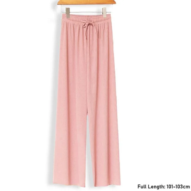 Ice Silk Wide leg Slimming Casual Pants Women Pink - Shop at LoveMi
