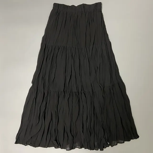 Chiffon Skirt, Pleated Skirt, High Waist, A line Skirt Black - Shop at LoveMi