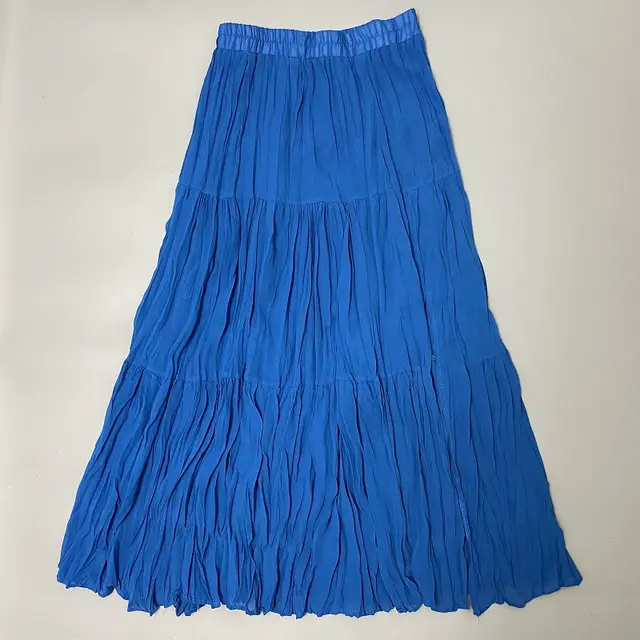 Chiffon Skirt, Pleated Skirt, High Waist, A line Skirt Blue - Shop at LoveMi