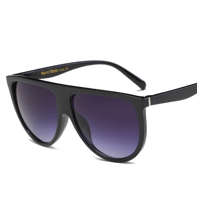 Trend Round Face One piece All match Street Photography Sunglasses Black Grey - Shop at LoveMi