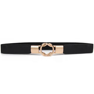 Fashion New Elastic Thin Belt - Black