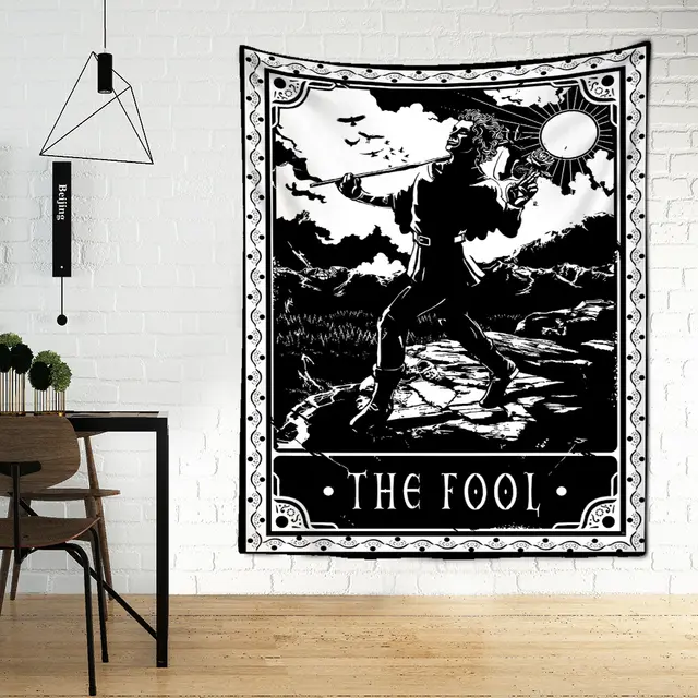 Black Tarot Cards Tapestry Wall Hanging Moon Star Medieval Europe Divination Hippie Tapiz Tapestry for Home Decor 200X150Cm - Shop at LoveMi