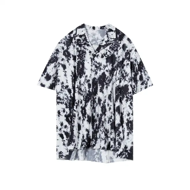 Products Trendy Korean Ins Loose And Handsome Retro Pattern Drape Shirt Men - Shop at LoveMi
