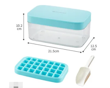 Ice Cube Mold Silicone Ice Tray Ice Making Mold Ice Box Ice Ball Storage Box Artifact Blue - Shop at LoveMi