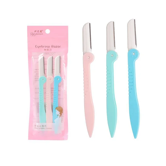 New 3 Packs Of Folding Eyebrow Trimmers, Professional Eyebrow Scraping Blades For Women Suit - Shop at LoveMi