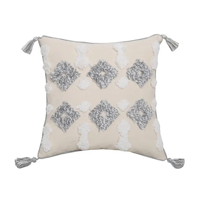 Hand embroidered Tufted Throw Pillow Fringed Pillow Waist Pillow Case A1A - Shop at LoveMi