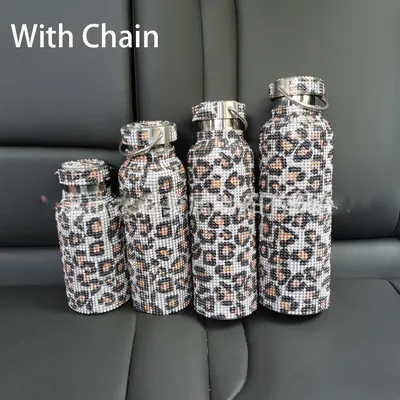 Diamond Vacuum Flask King Diamond Vacuum Flask Douyin Live Cross border Diamond Vacuum Flask Leopard Gold - Shop at LoveMi