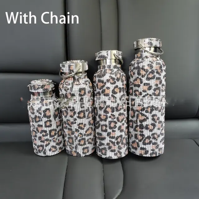 Diamond Vacuum Flask King Diamond Vacuum Flask Douyin Live Cross border Diamond Vacuum Flask Leopard Gold - Shop at LoveMi