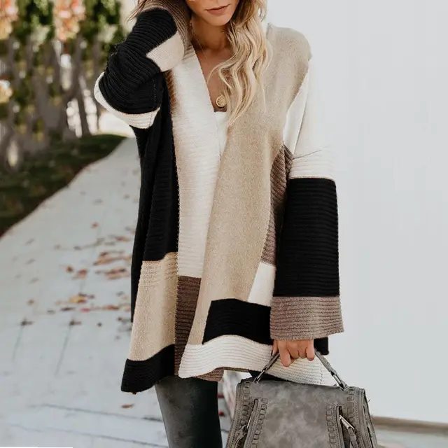 Lazy Thickened Autumn And Winter Long Knitted Cardigan Small Fragrance Jacket Women Black - Shop at LoveMi